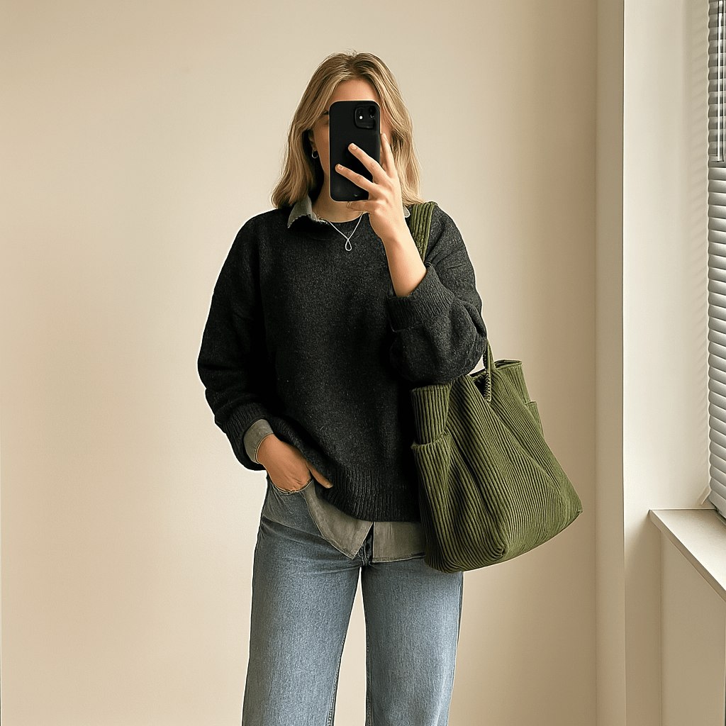 Grand Sac a Main de Cours Vert