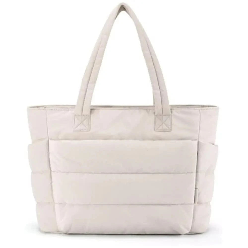 Sac de Cours Matelassé Beige