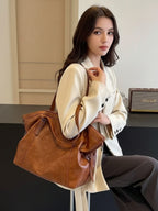 Sac de Cours Vintage en Simili Cuir Marron