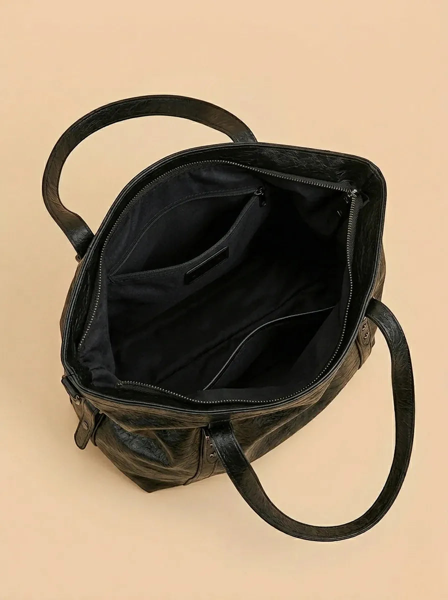 Sac de Cours Vintage en Simili Cuir Marron