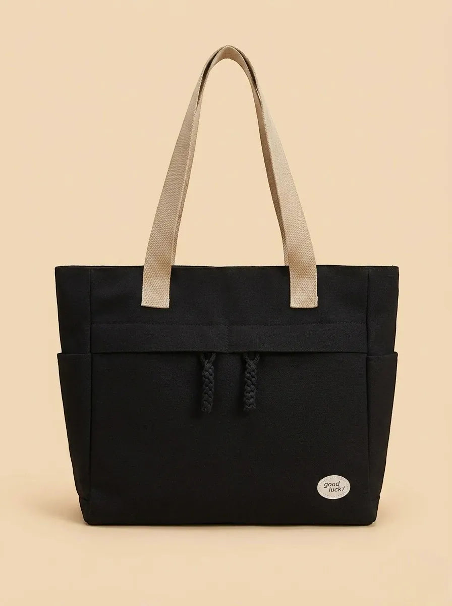 Sac Porté Épaule Femme Nylon Uni Noir