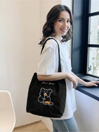 Tote Bag de Cours Ourson en Velours