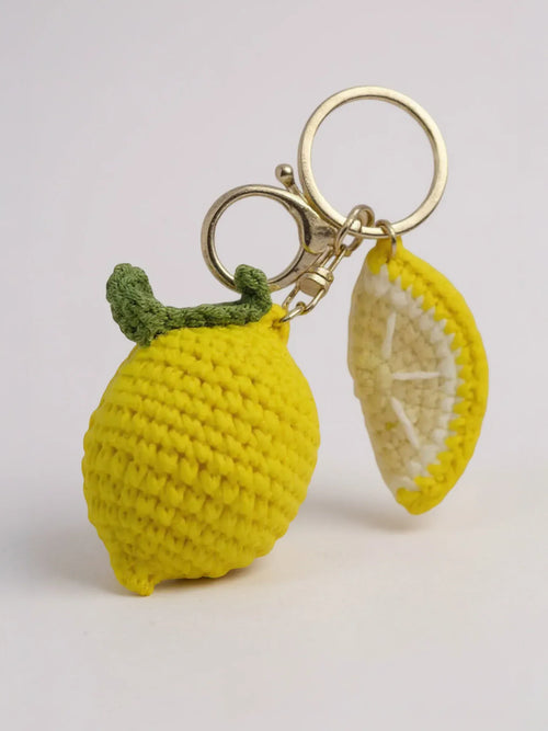 Bijou de Sac au Crochet Citron Jaune