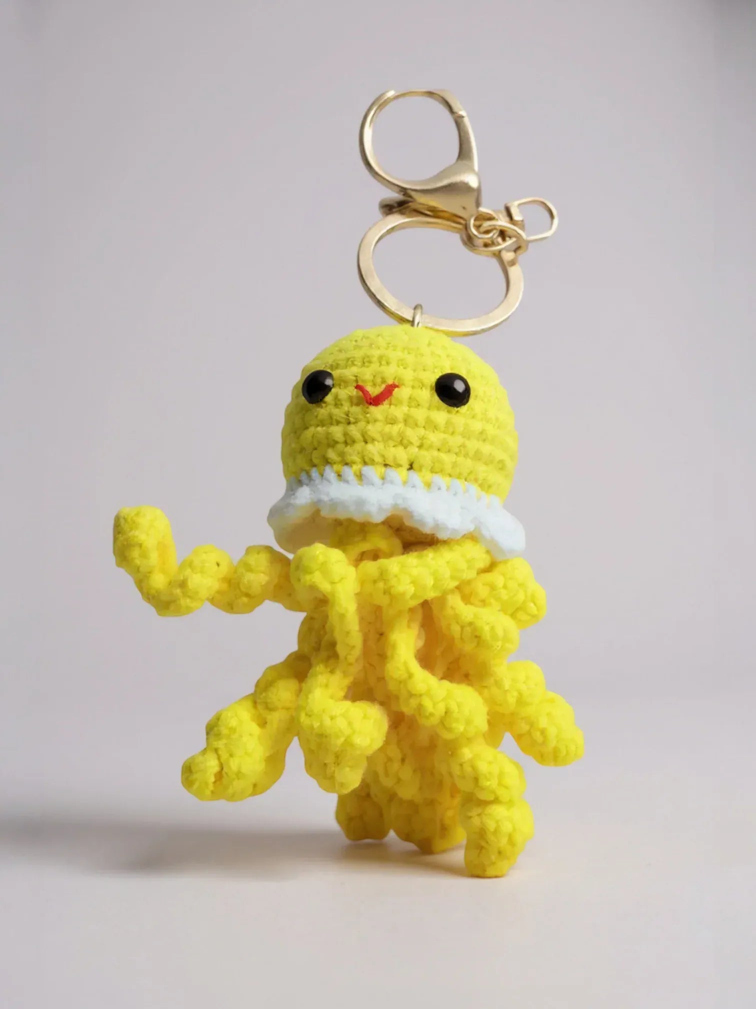 Bijou de Sac au Crochet Méduse Jaune