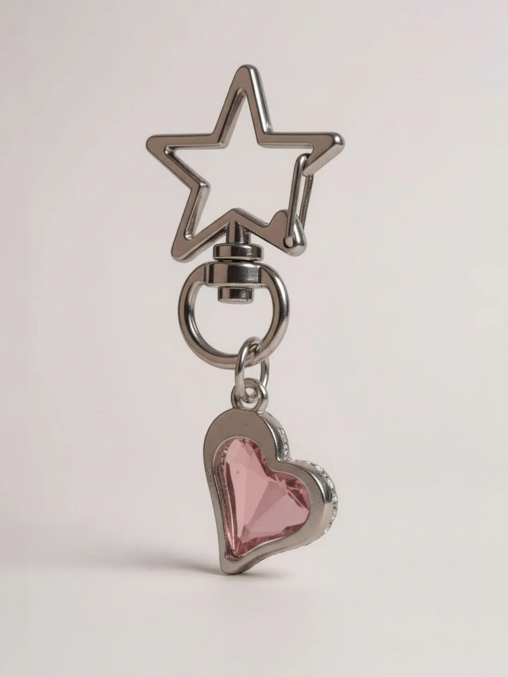 Bijou de Sac Cœur Argent et Rose