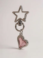 Bijou de Sac Cœur Argent et Rose