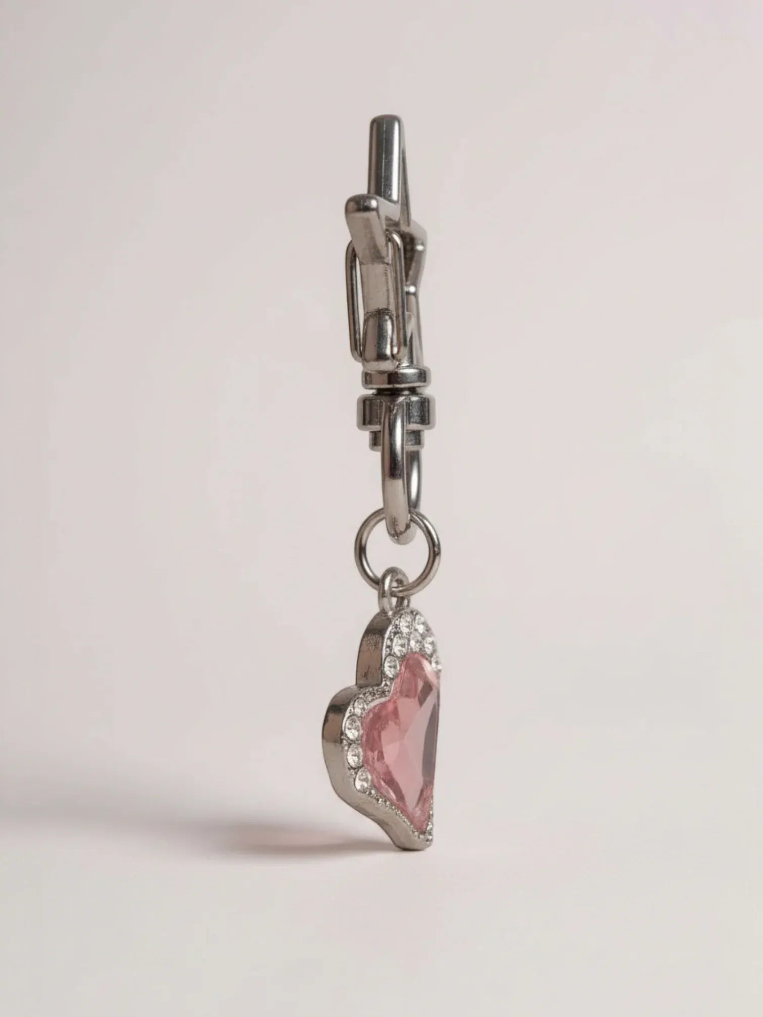 Bijou de Sac Cœur Argent et Rose