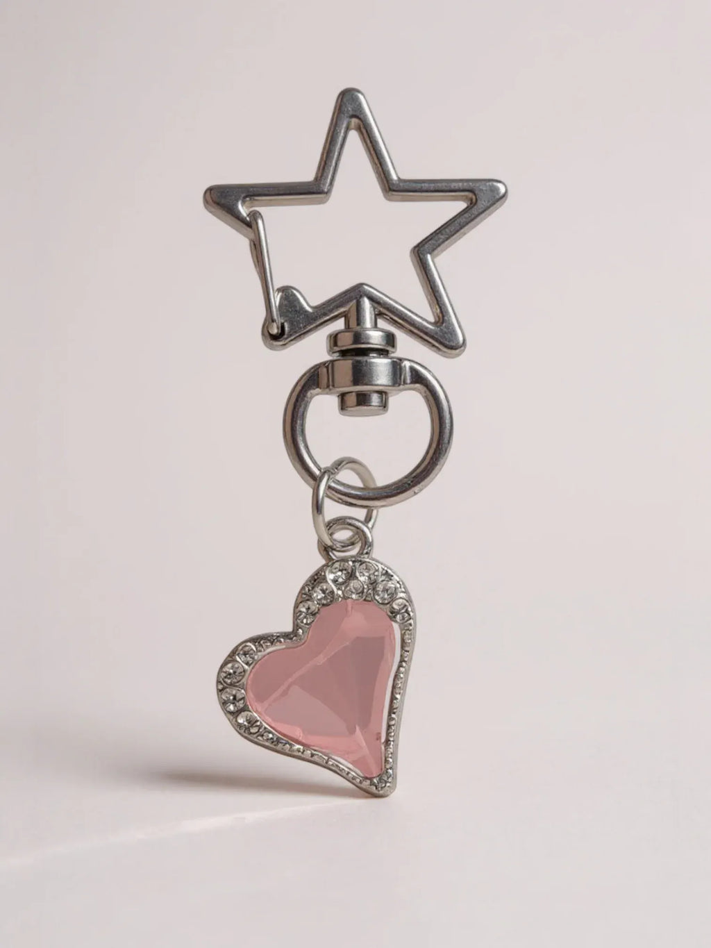 Bijou de Sac Cœur Argent et Rose