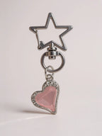 Bijou de Sac Cœur Argent et Rose
