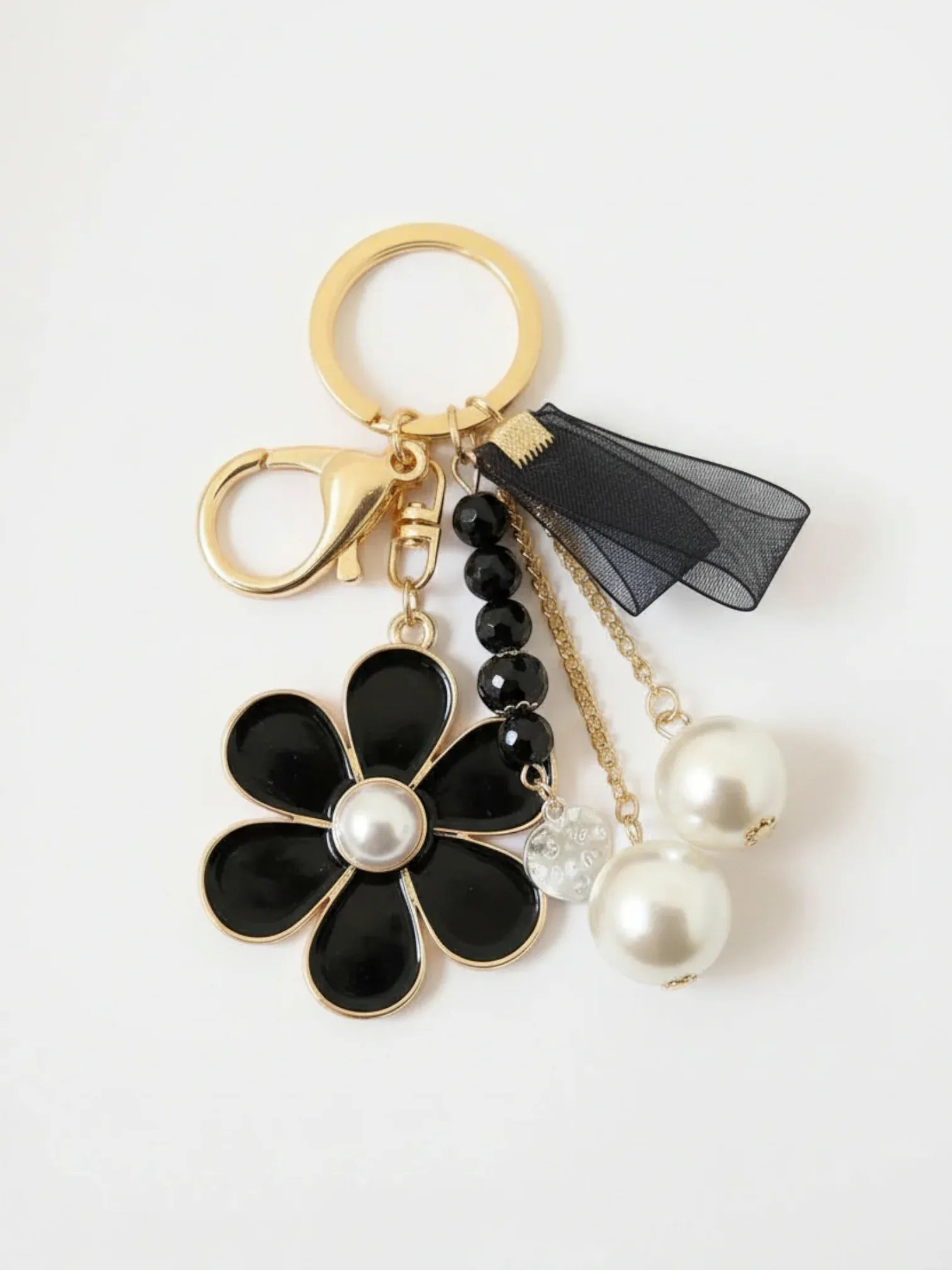 Bijou de Sac Fleur Noir Noir