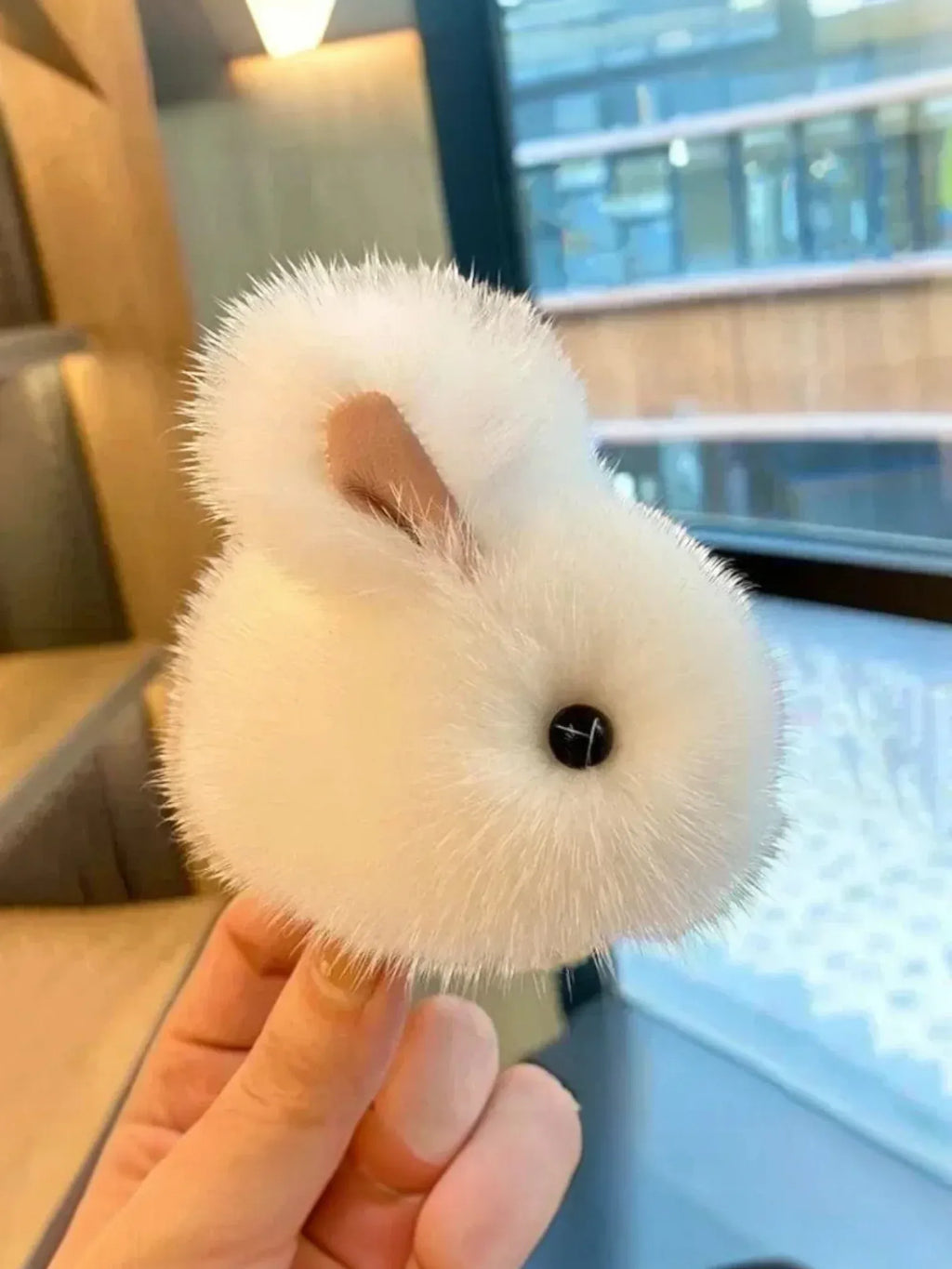 Bijou de Sac Lapin Doux Blanc