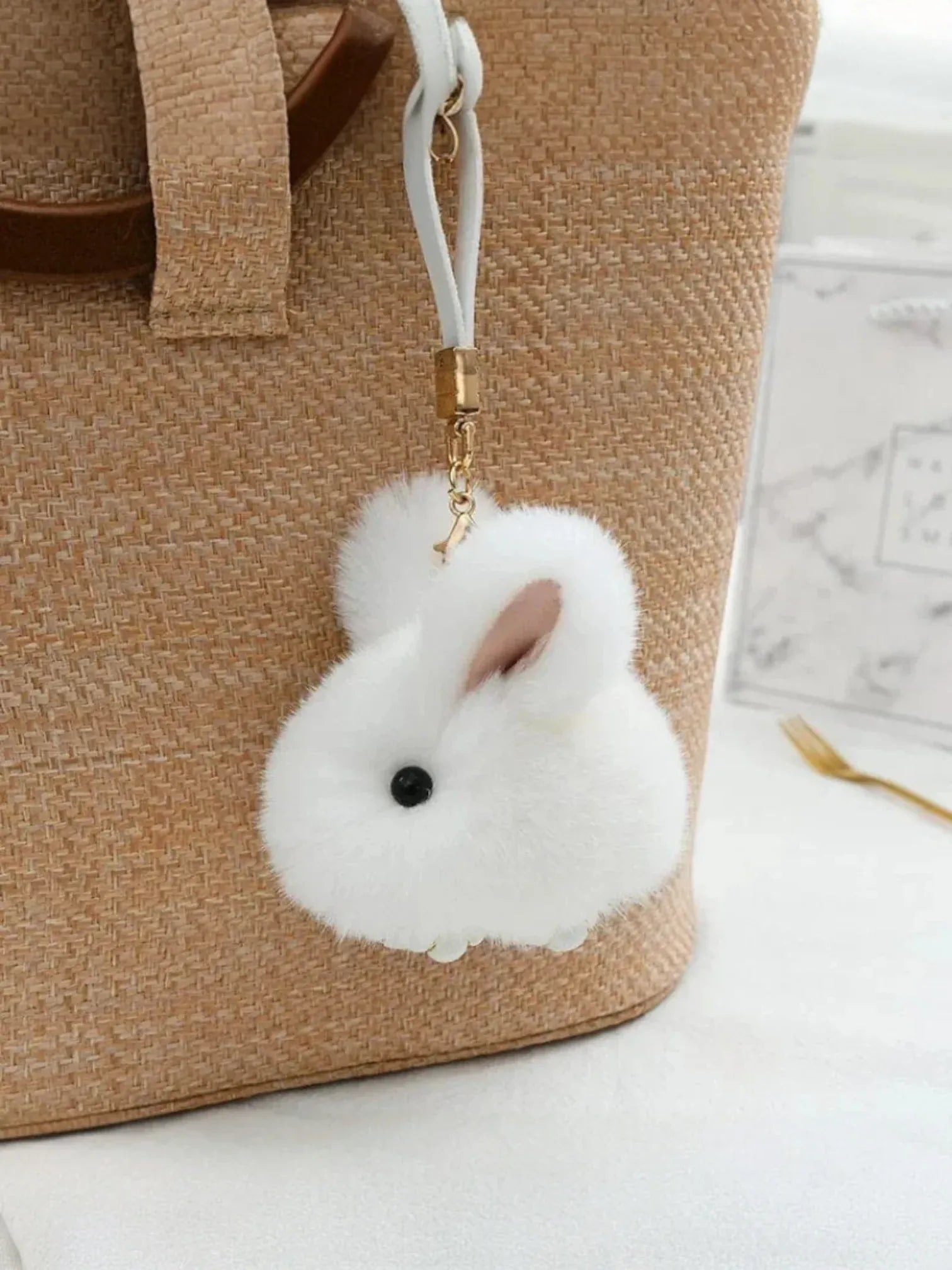 Bijou de Sac Lapin Doux Blanc