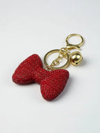 Bijou de Sac Strass Nœud Papillon Rouge Rouge
