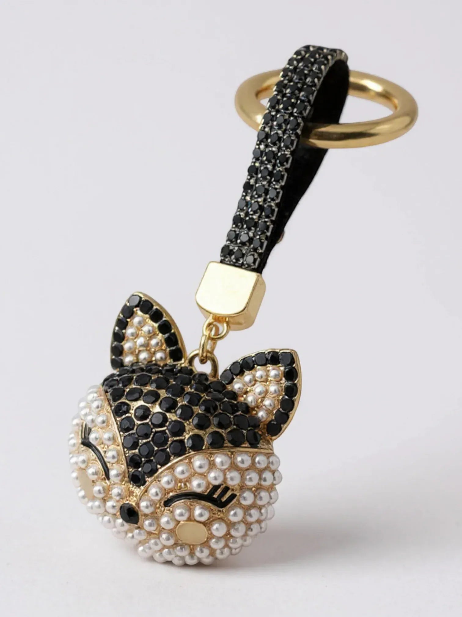 Bijou de Sac Strass Renard Noir