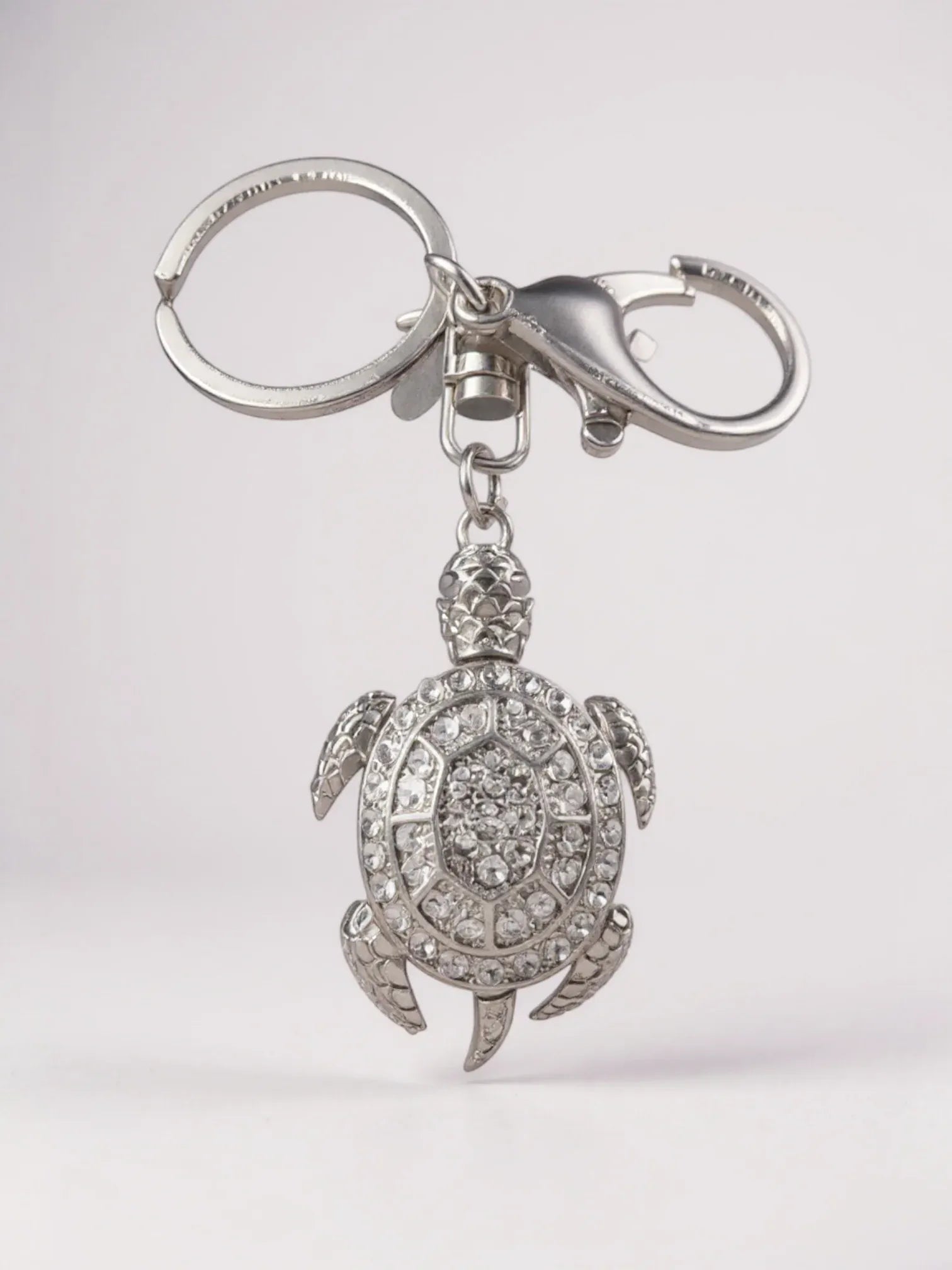 Bijou de Sac Strass Tortue de Mer Argent