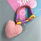 Bijoux de Sac Cœur Fourrure pink