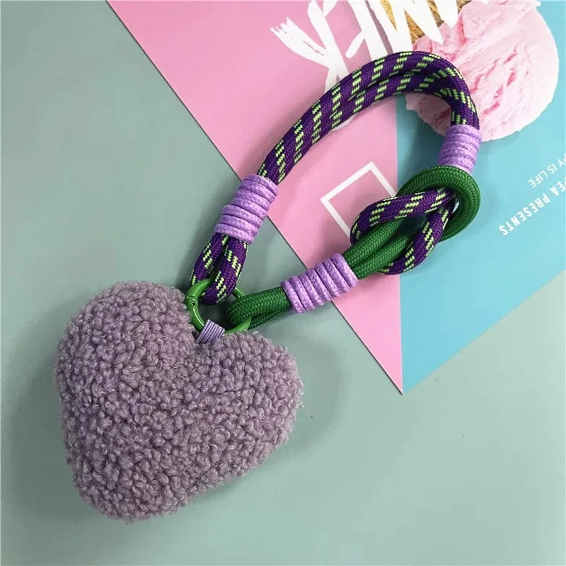 Bijoux de Sac Cœur Fourrure purple