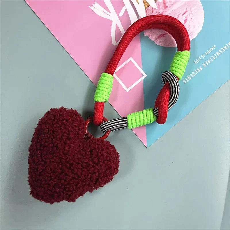 Bijoux de Sac Cœur Fourrure red