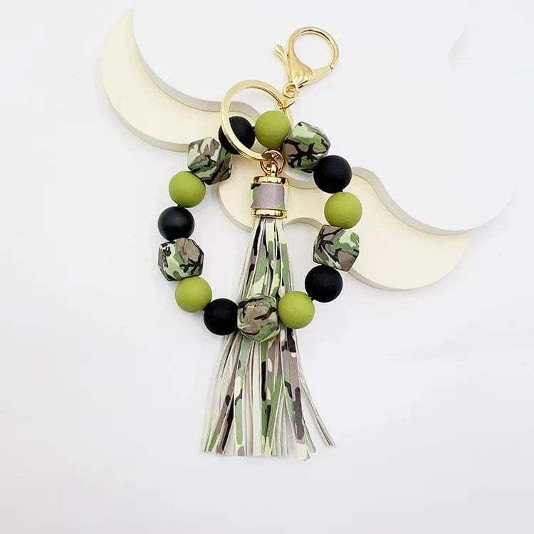 Bijoux de Sac Cuir Green camouflage 308