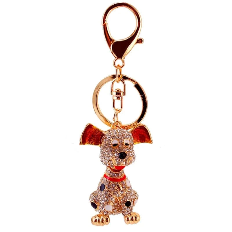 Bijoux de Sac Strass Chien Dog Keychain