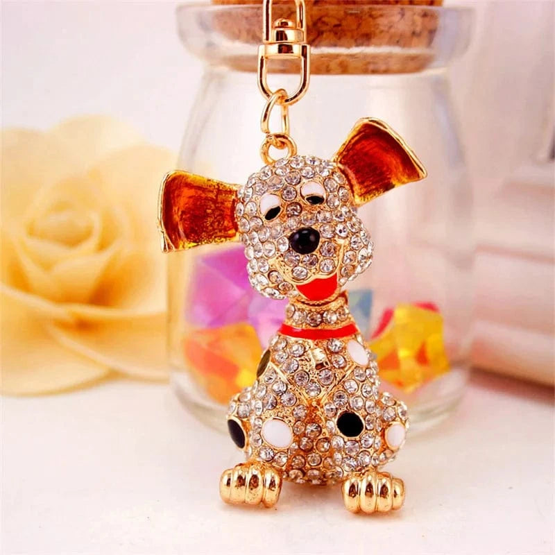 Bijoux de Sac Strass Chien Dog Keychain