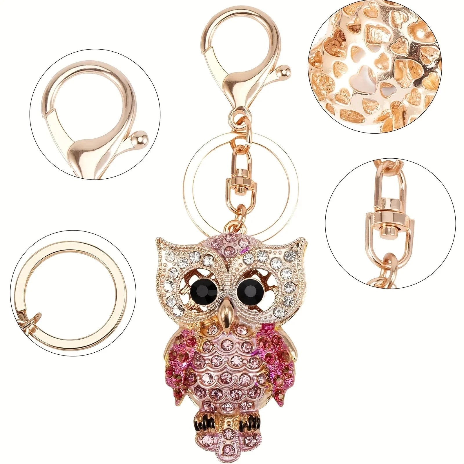 Bijoux de Sac Strass Hibou
