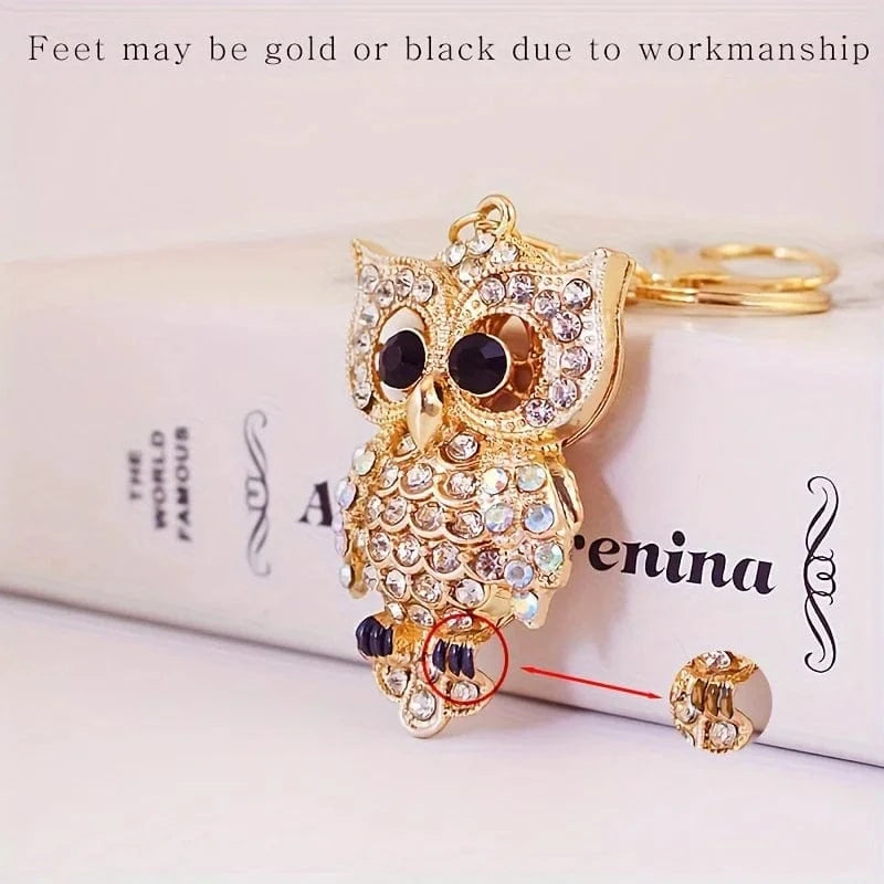 Bijoux de Sac Strass Hibou WHITE