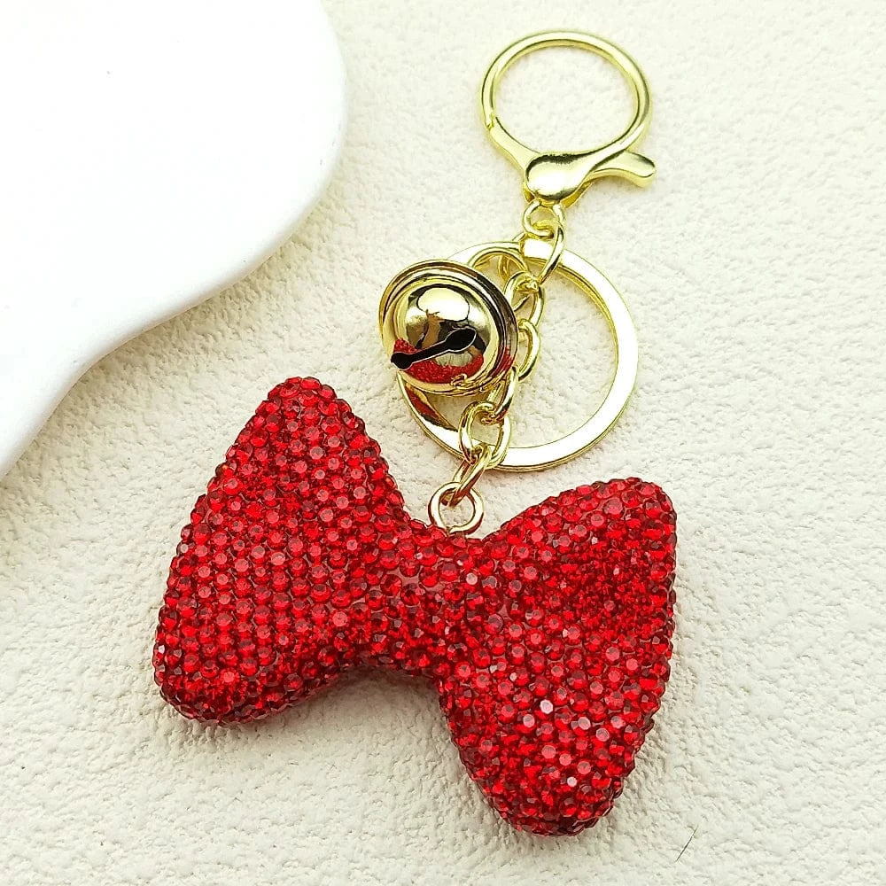 Bijou de Sac Strass Nœud Papillon Rouge