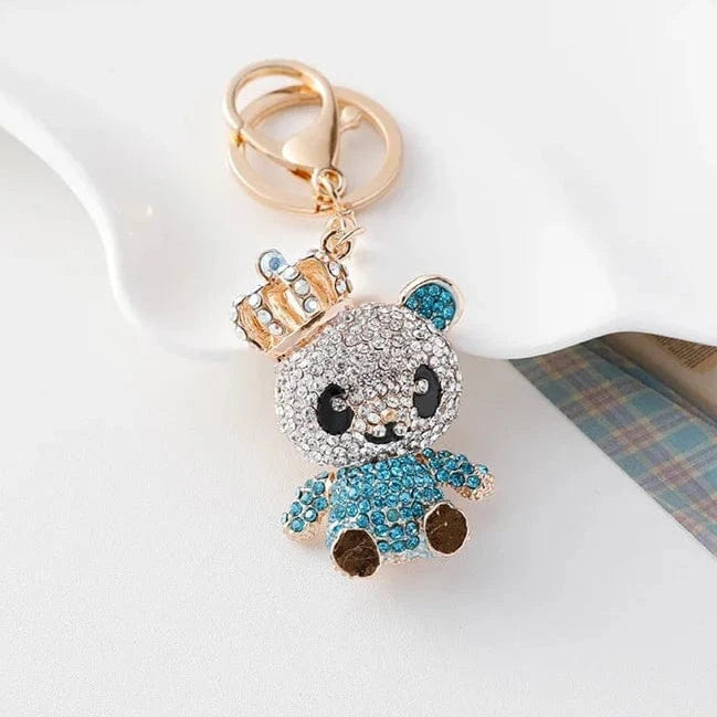Bijou de Sac Strass Panda avec Couronne