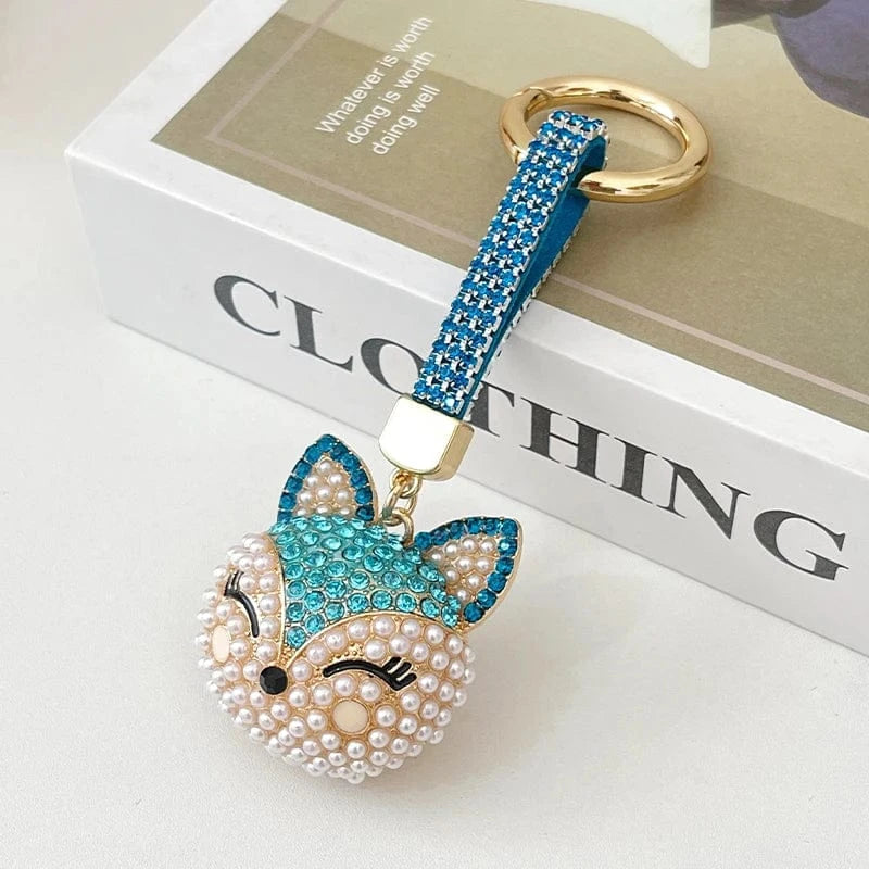 Bijoux de Sac Strass Renard Blue
