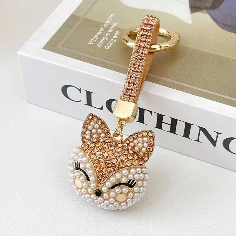 Bijoux de Sac Strass Renard Champagne