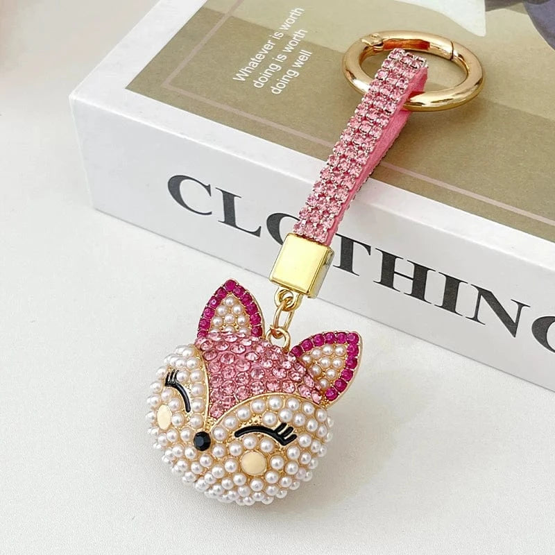 Bijoux de Sac Strass Renard Pink