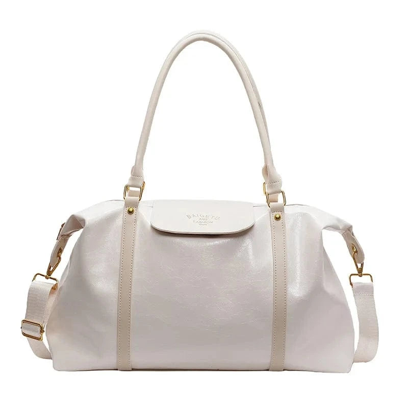 Cabas de Cours Cuir Fashion Beige