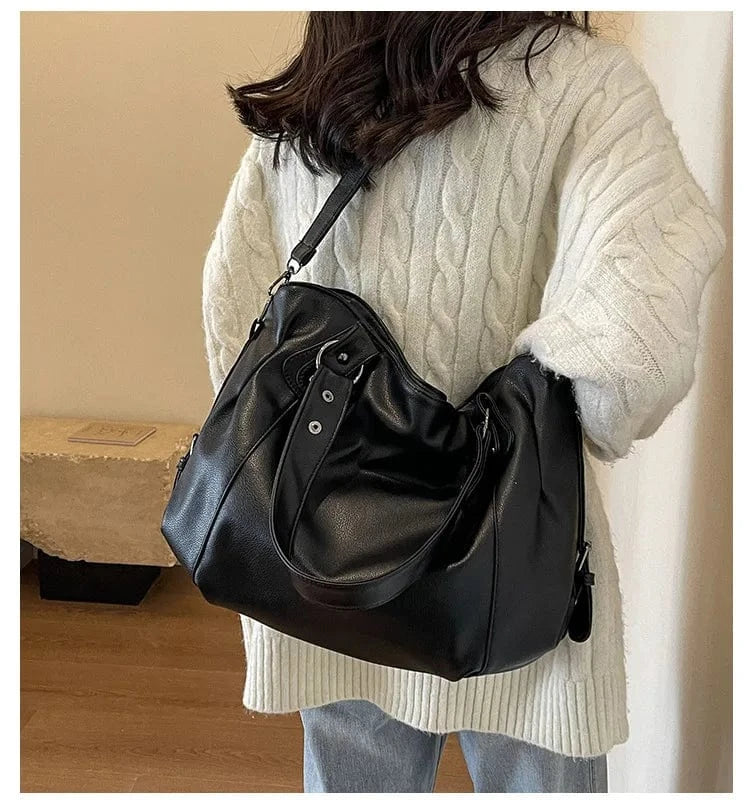 Cabas de Cours en Cuir Noir