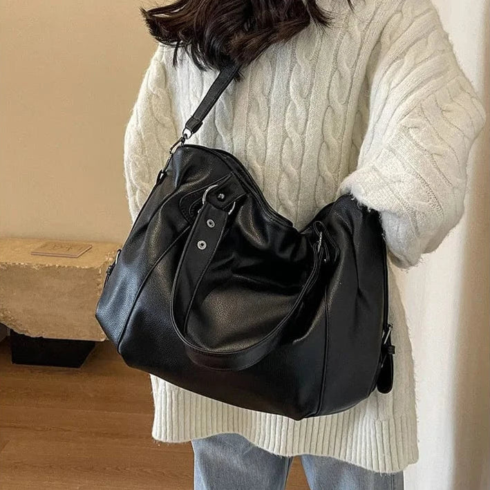 Cabas de Cours en Cuir Noir