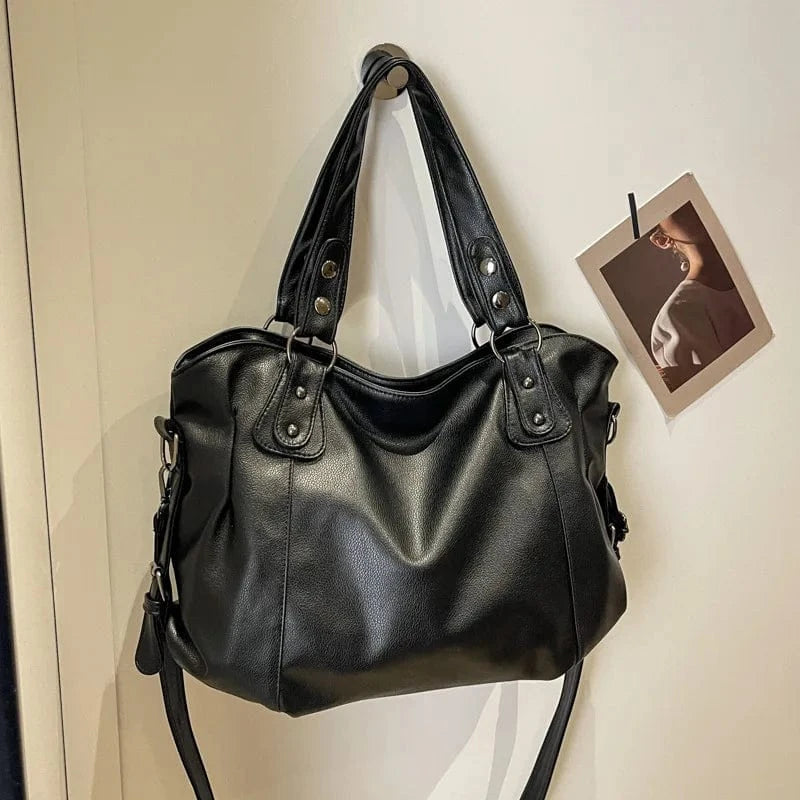 Cabas de Cours en Cuir Noir