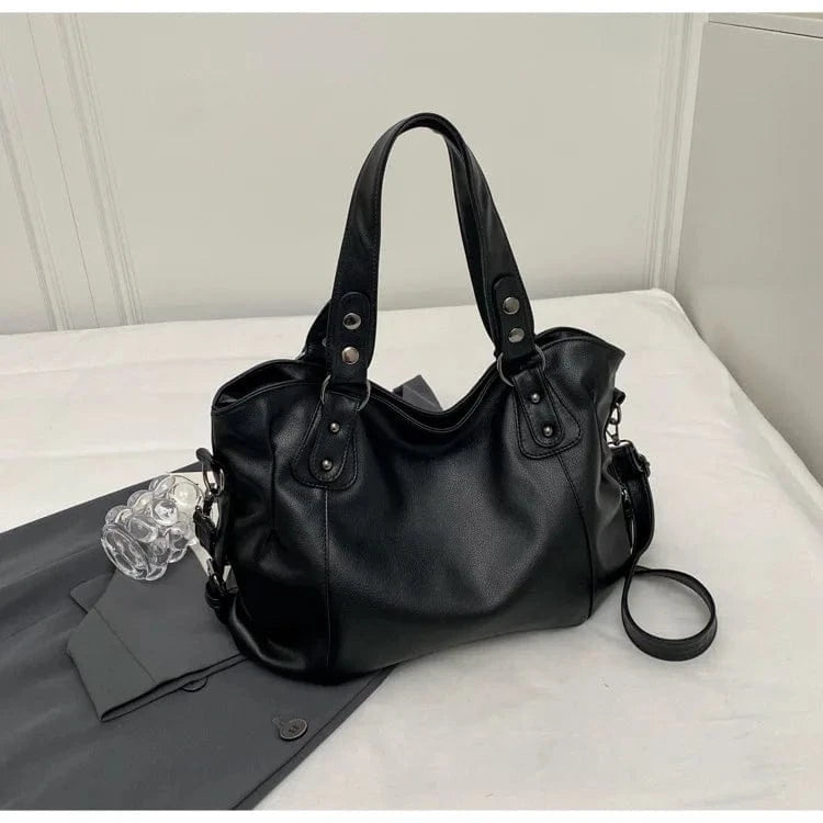 Cabas de Cours en Cuir Noir BLACK