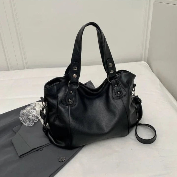 Cabas de Cours en Cuir Noir BLACK