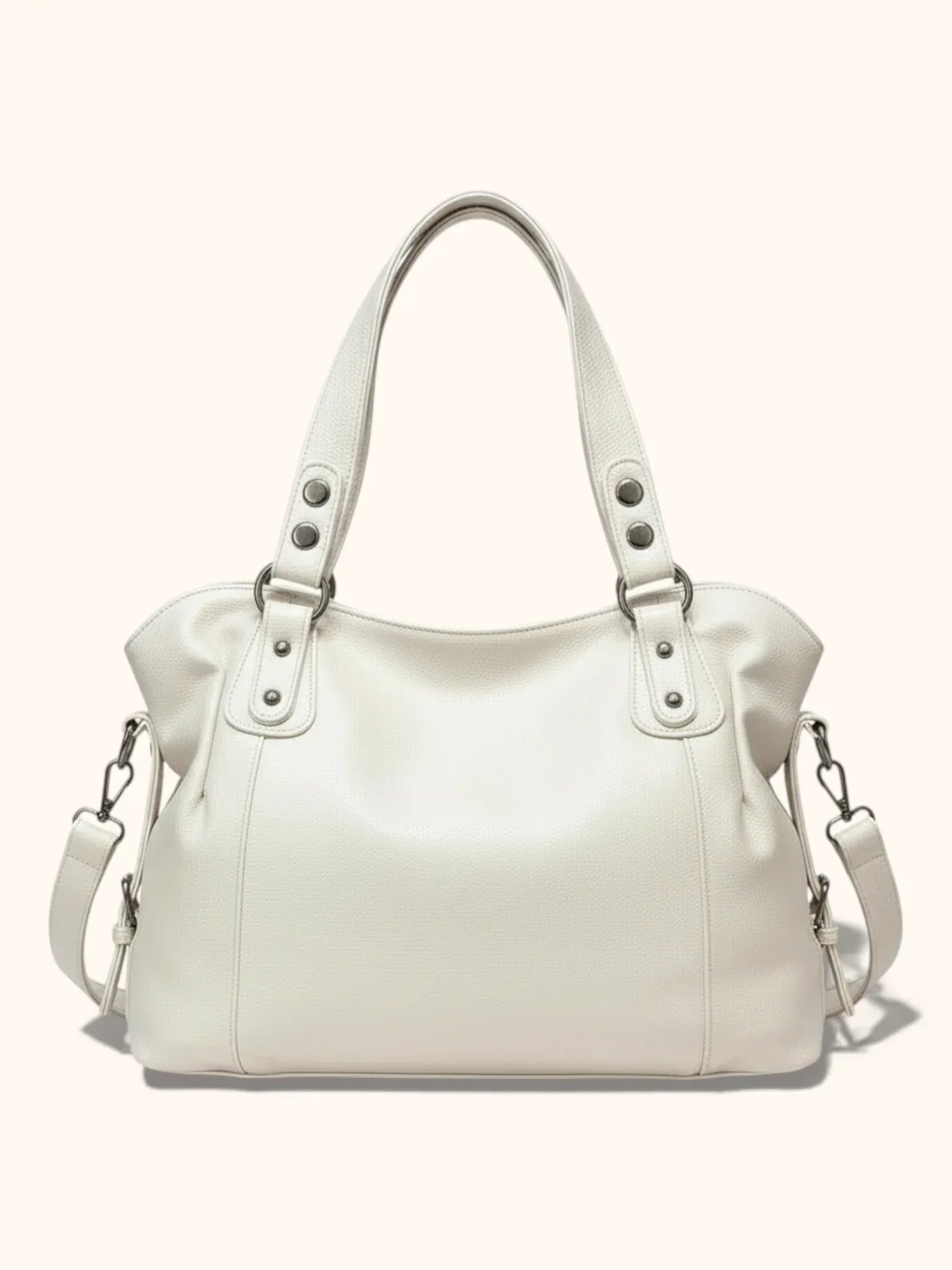 Cabas de Cours en Cuir Vegan Blanc Blanc