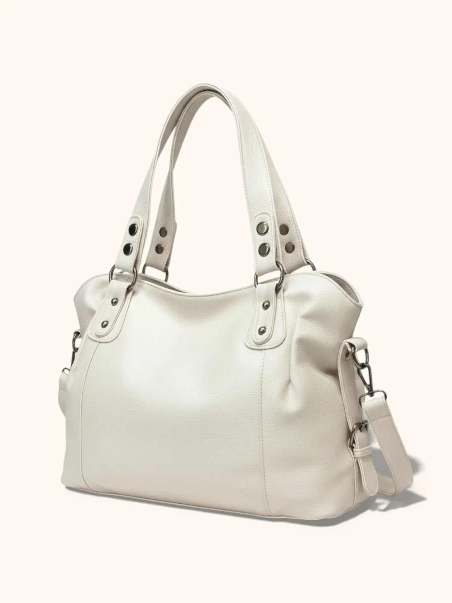 Cabas de Cours en Cuir Vegan Blanc Blanc