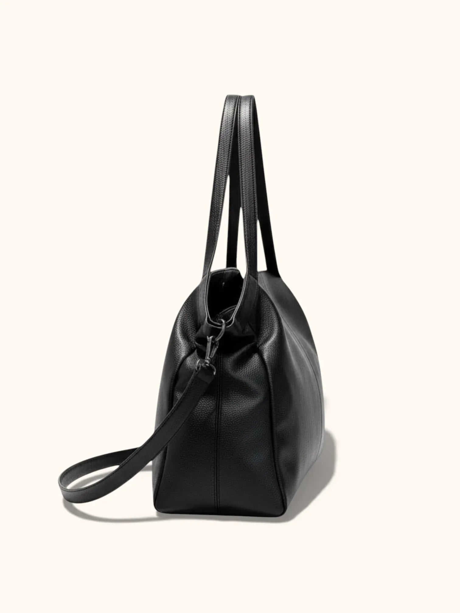 Cabas de Cours en Cuir Vegan Zipper Noir