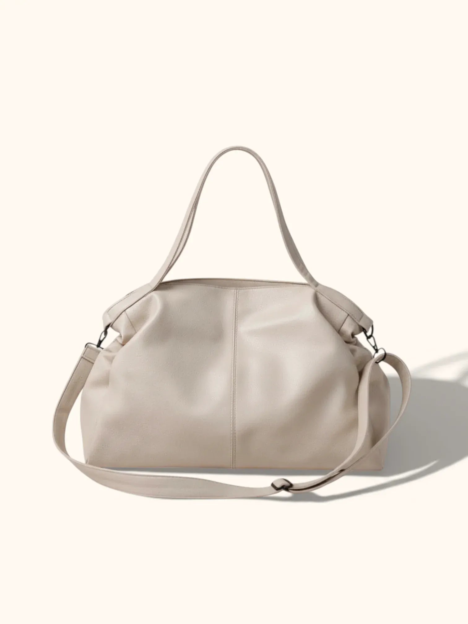 Cabas de Cours en Cuir Vegan Zipper Blanc