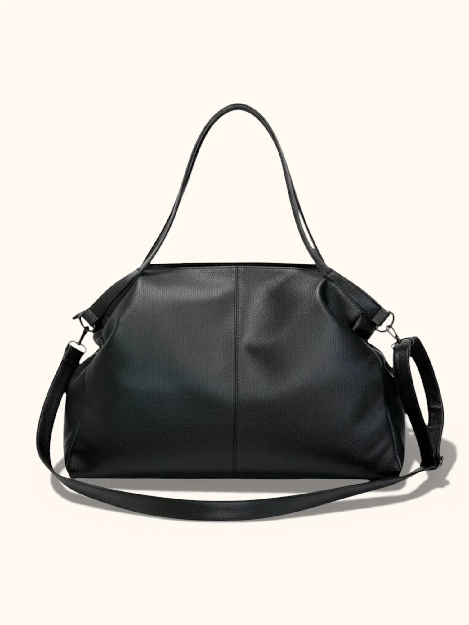 Cabas de Cours en Cuir Vegan Zipper Noir