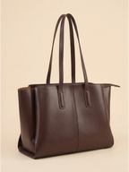 Cabas en Cuir Vegan Zippé Café