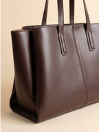 Cabas en Cuir Vegan Zippé Café