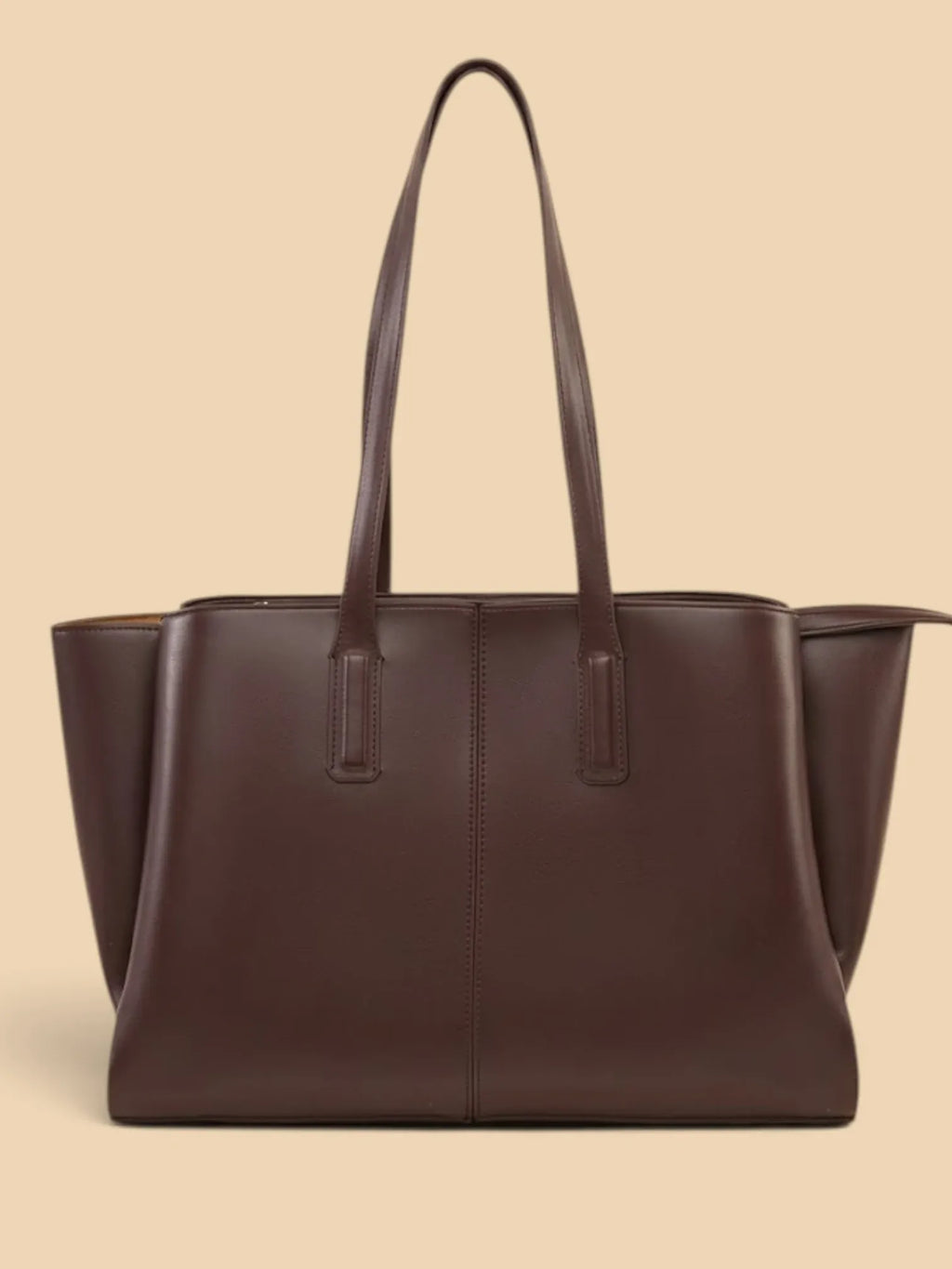 Cabas en Cuir Vegan Zippé Café