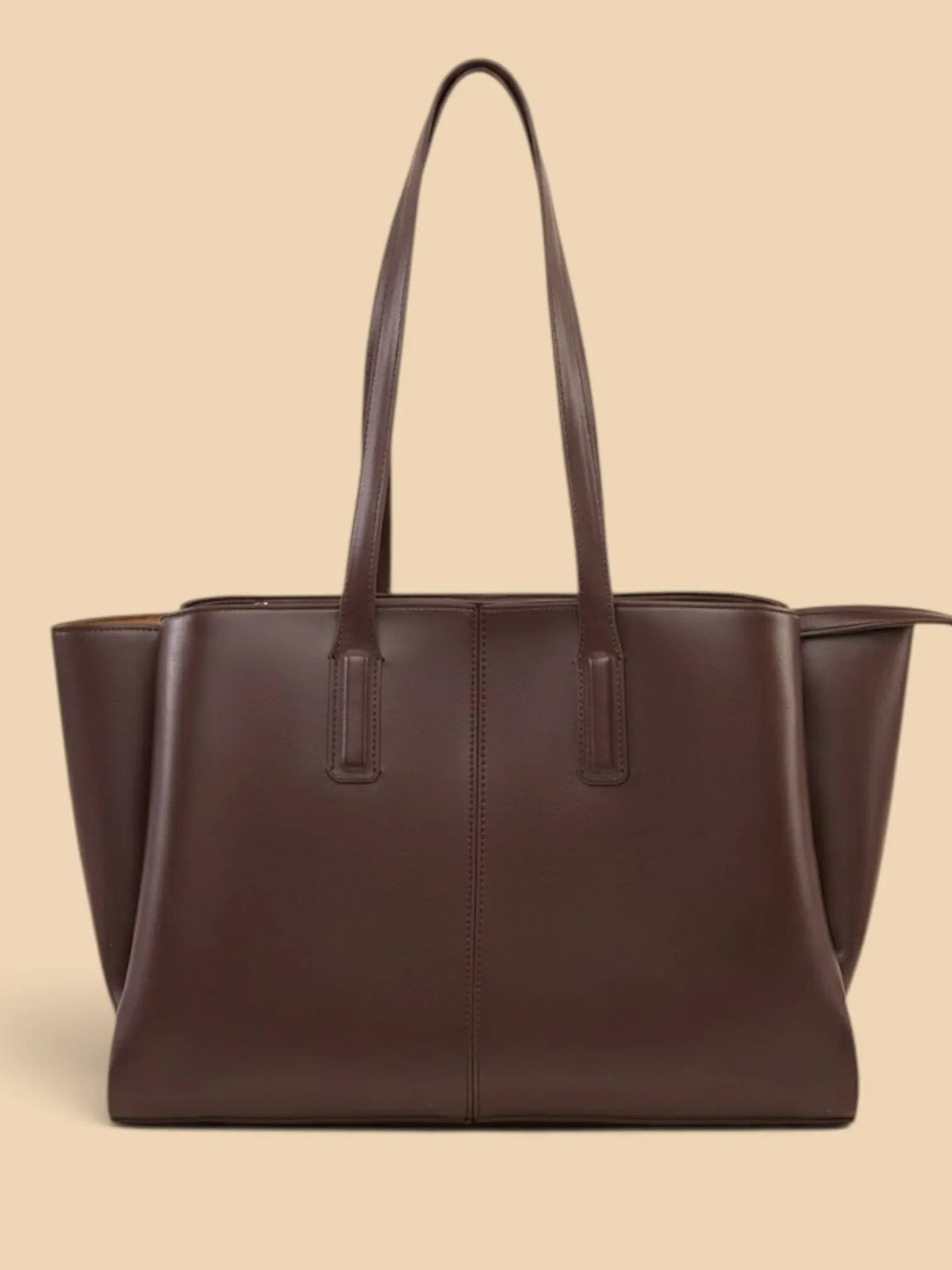 Cabas en Cuir Vegan Zippé Café