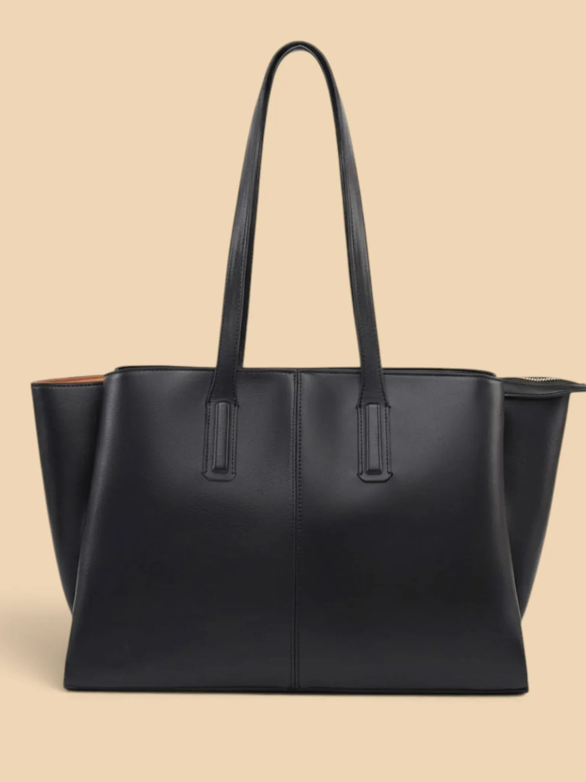 Cabas en Cuir Vegan Zippé Noir