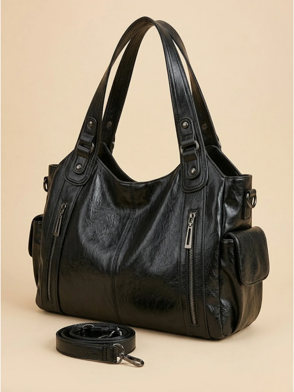 Épaulière de Cours en Simili Cuir Noir