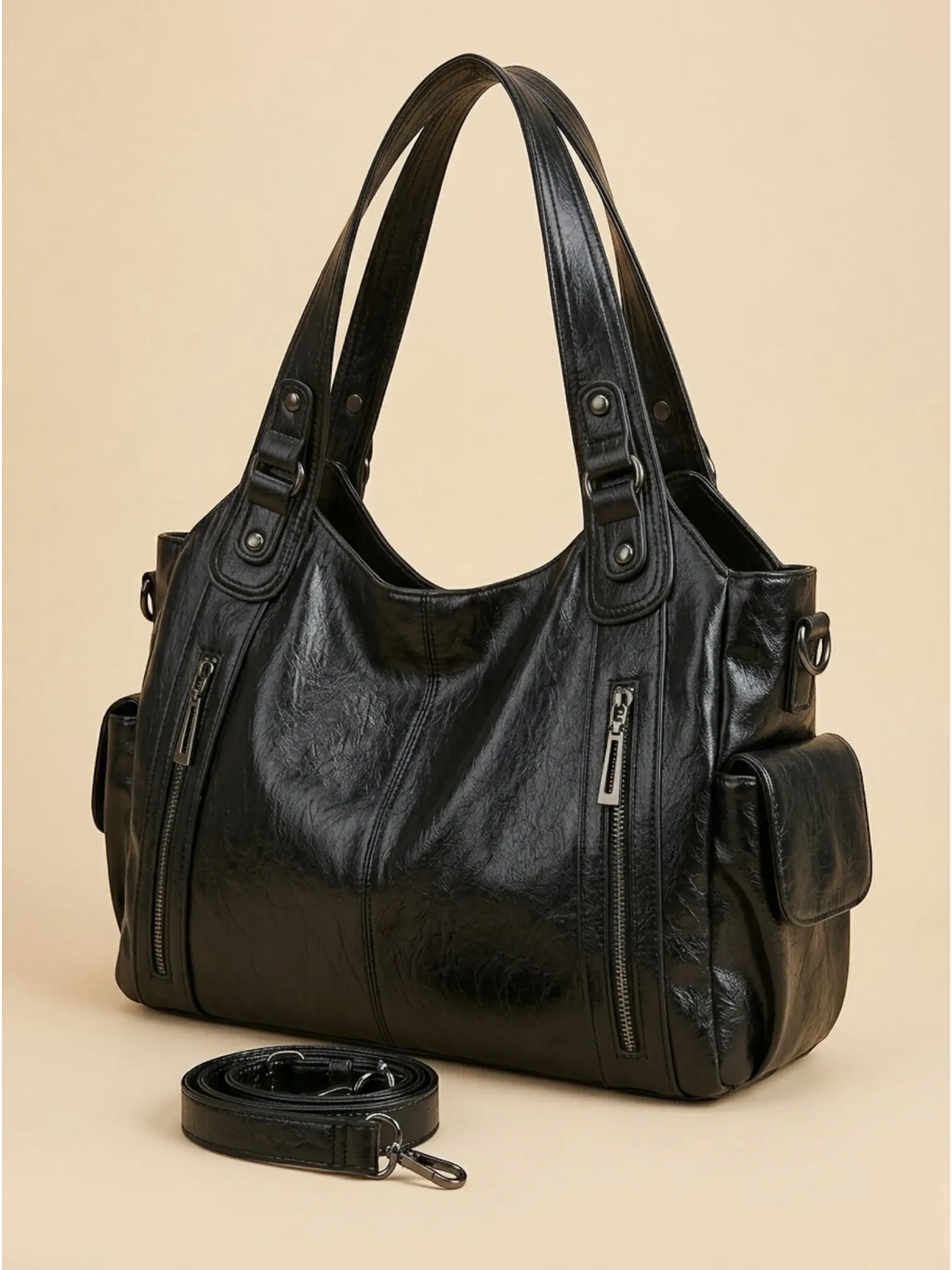 Épaulière de Cours en Simili Cuir Noir